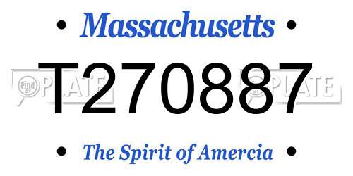 T270887 Massachusetts License Plate