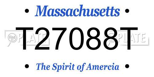 T27088T Massachusetts License Plate