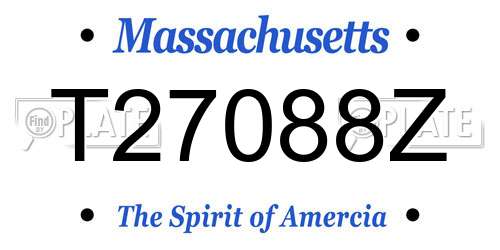 T27088Z Massachusetts License Plate