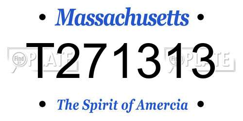 T271313 Massachusetts License Plate