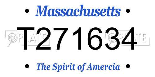 T271634 Massachusetts License Plate