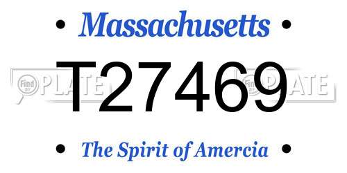 T27469 Massachusetts License Plate
