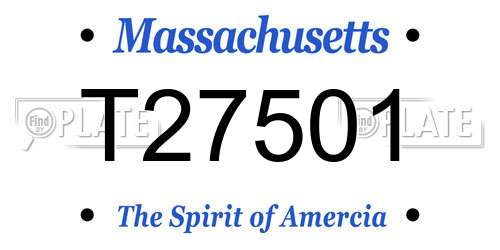 T27501 Massachusetts License Plate
