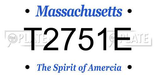 T2751E Massachusetts License Plate