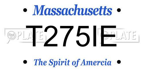 T275IE Massachusetts License Plate