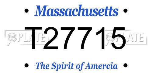 T27715 Massachusetts License Plate