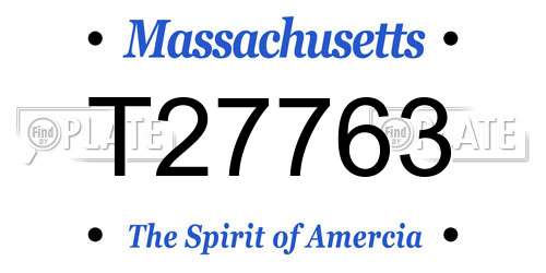 T27763 Massachusetts License Plate