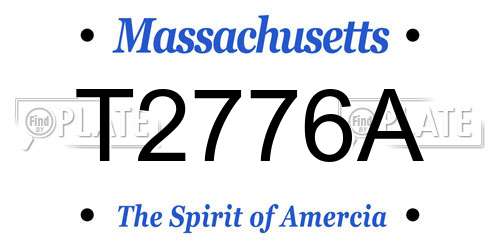 T2776A Massachusetts License Plate