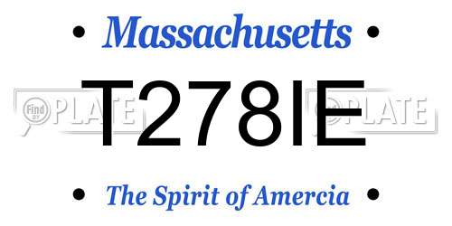 T278IE Massachusetts License Plate