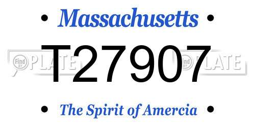 T27907 Massachusetts License Plate