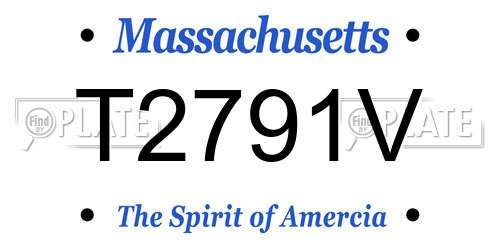 T2791V Massachusetts License Plate