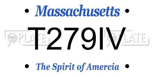 T279IV Massachusetts License Plate