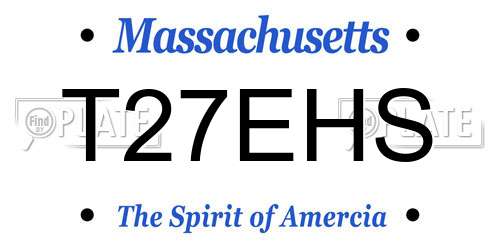T27EHS Massachusetts License Plate