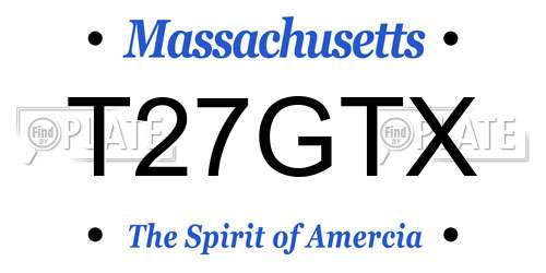 T27GTX Massachusetts License Plate