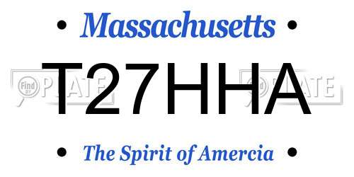 T27HHA Massachusetts License Plate