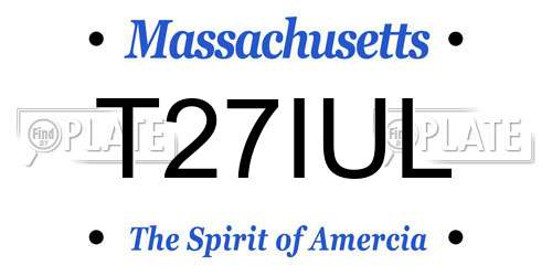 T27IUL Massachusetts License Plate