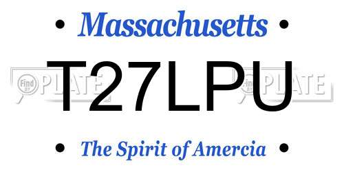 T27LPU Massachusetts License Plate