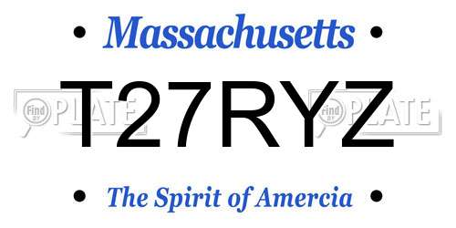 T27RYZ Massachusetts License Plate