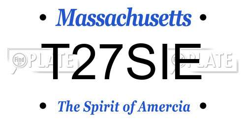 T27SIE Massachusetts License Plate