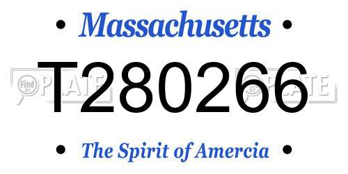 T280266 Massachusetts License Plate