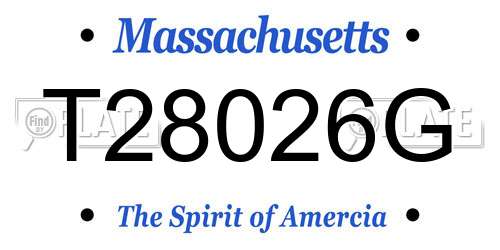 T28026G Massachusetts License Plate