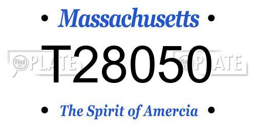 T28050 Massachusetts License Plate