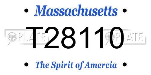 T28110 Massachusetts License Plate