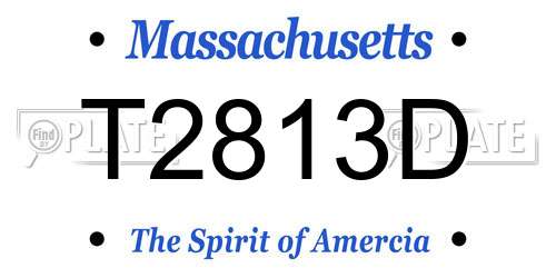 T2813D Massachusetts License Plate