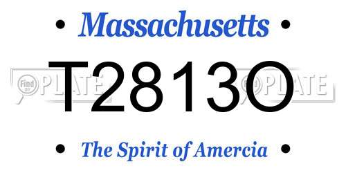 T2813O Massachusetts License Plate