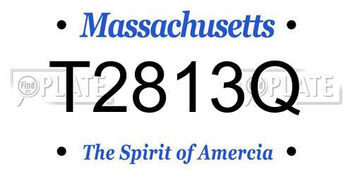 T2813Q Massachusetts License Plate