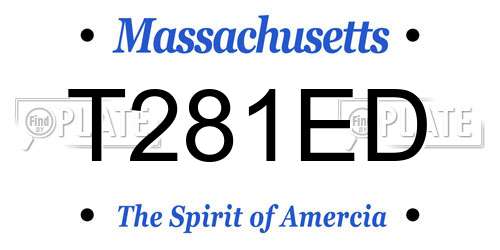 T281ED Massachusetts License Plate
