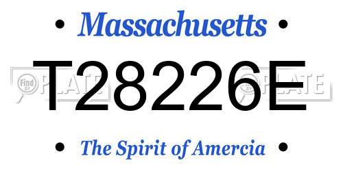 T28226E Massachusetts License Plate