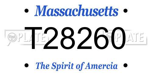 T28260 Massachusetts License Plate
