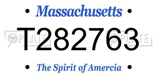 T282763 Massachusetts License Plate