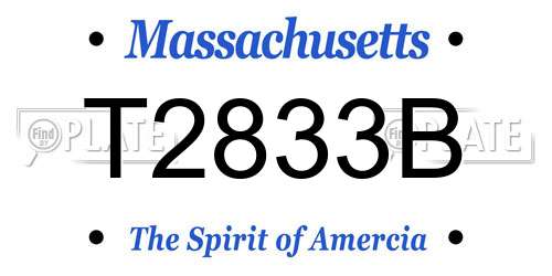 T2833B Massachusetts License Plate