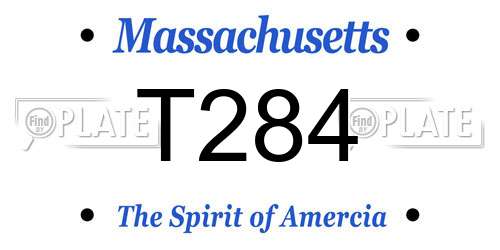 T284 Massachusetts License Plate
