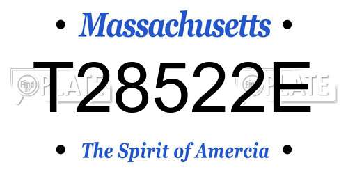 T28522E Massachusetts License Plate