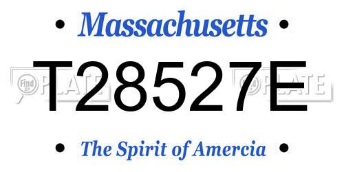 T28527E Massachusetts License Plate
