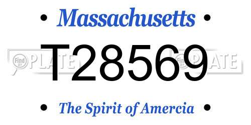T28569 Massachusetts License Plate