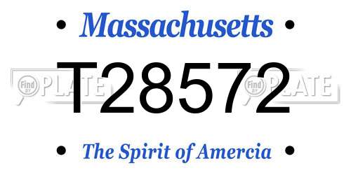 T28572 Massachusetts License Plate