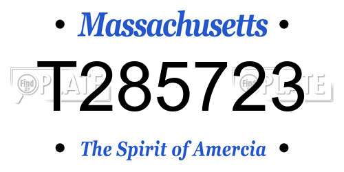 T285723 Massachusetts License Plate