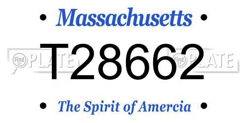 T28662 Massachusetts License Plate