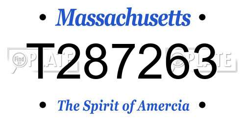 T287263 Massachusetts License Plate