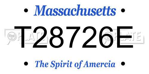 T28726E Massachusetts License Plate
