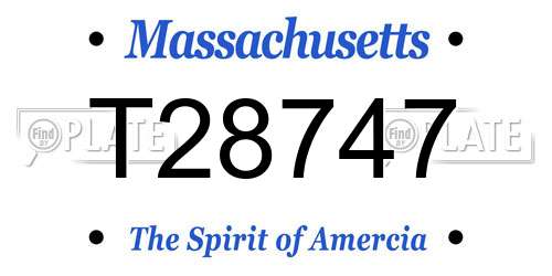 T28747 Massachusetts License Plate
