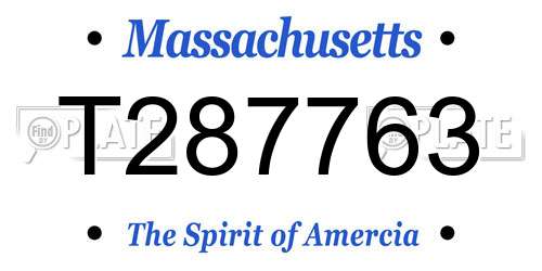 T287763 Massachusetts License Plate