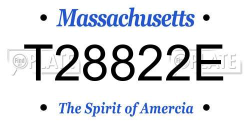 T28822E Massachusetts License Plate