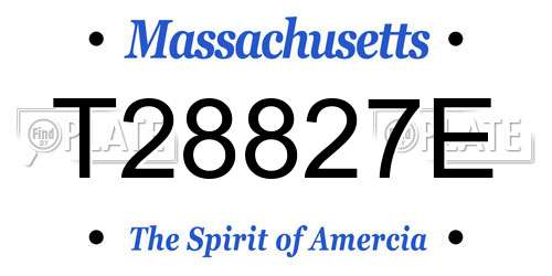 T28827E Massachusetts License Plate