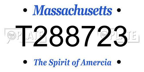 T288723 Massachusetts License Plate