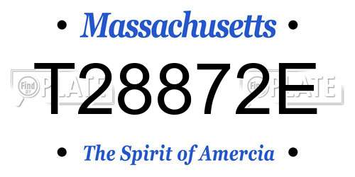 T28872E Massachusetts License Plate